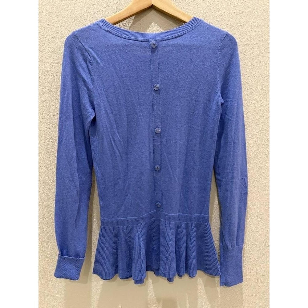 Lilly Pulitzer Periwinkle Blue Button Back Peplum Sweater M